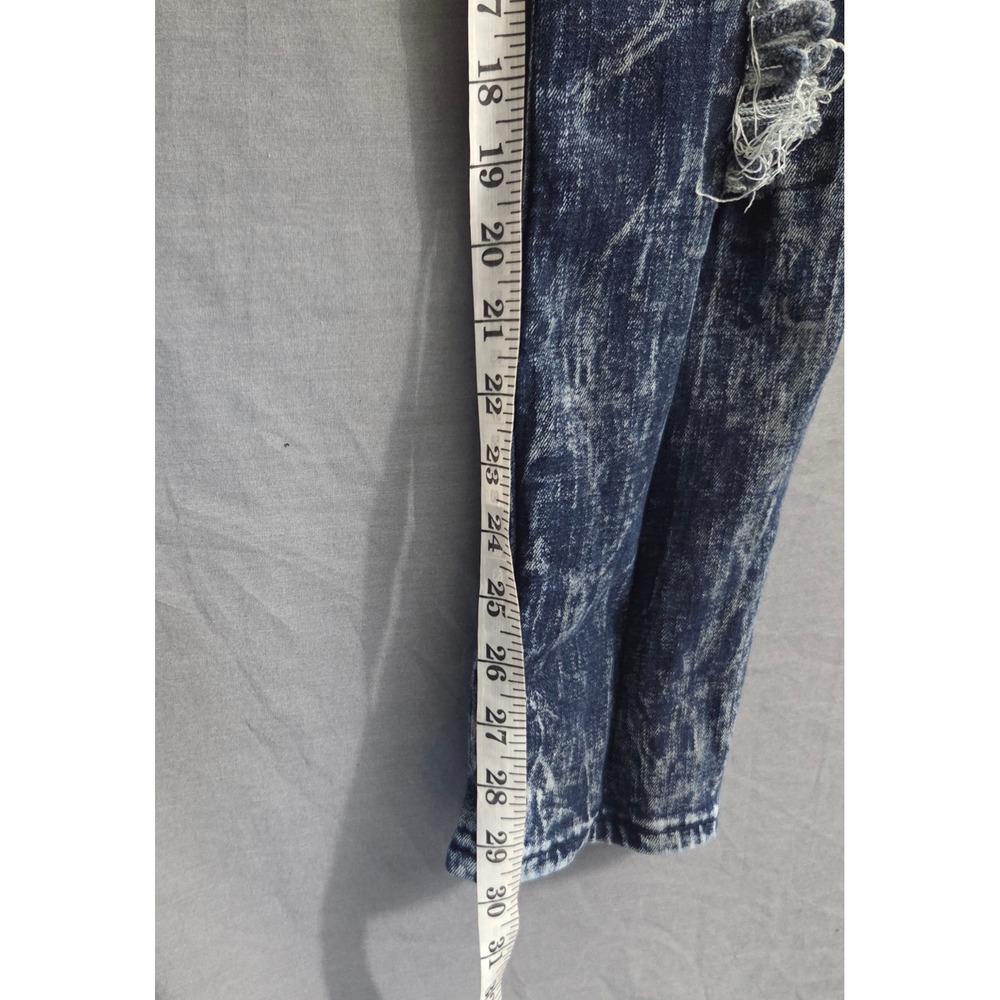 Encrypted Supply Co Mens Acid Wash Biker Jeans Distressed Moto Denim Blue 34x30 - Picture 7 of 8